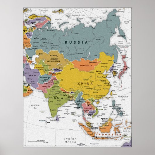 Asia Map Poster (Voorkant)
