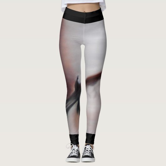 Asia Waters Brown Abstracte Dance Leggings (Voorkant)