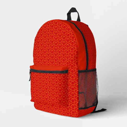 Asian Art Pattern Backpack Bedrukte Rugzak (Achterkant Hoek Rechts)