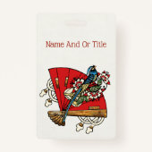 Asian Bird Deco Badge (Voorkant)