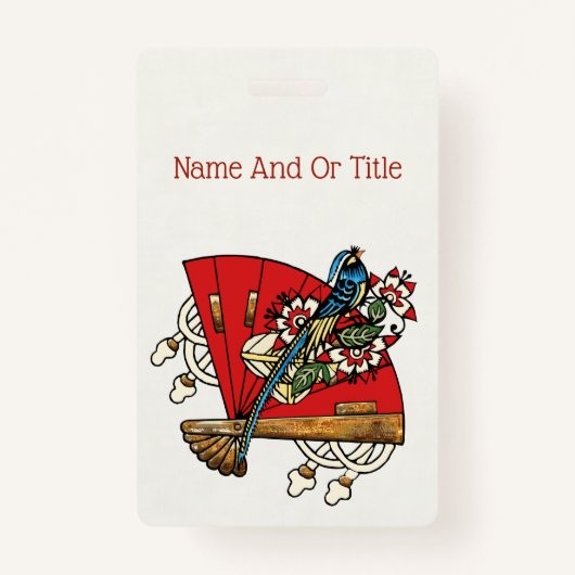 Asian Bird Deco Badge (Voorkant)