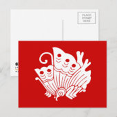 Asian Butterfly Japanse Kamon Design Briefkaart (Voorkant / Achterkant)