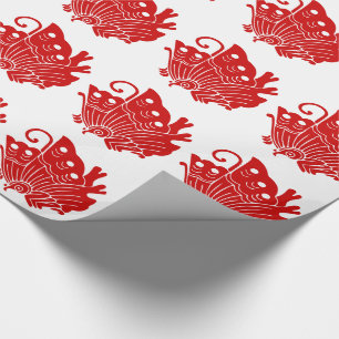 Asian Butterfly Japanse Kamon Design Cadeaupapier