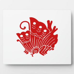 Asian Butterfly Japanse Kamon Design Fotoplaat