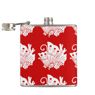 Asian Butterfly Japanse Kamon Design Heupfles