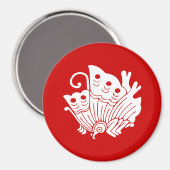 Asian Butterfly Japanse Kamon Design Magneet (Voorkant / Achterkant)