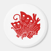 Asian Butterfly Japanse Kamon Design Magneet (Voorkant)