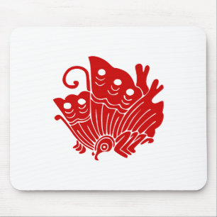 Asian Butterfly Japanse Kamon Design Muismat