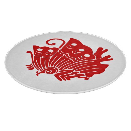 Asian Butterfly Japanse Kamon Design Snijplank (Hoek)