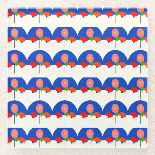 Asian contemporary  glazen onderzetter (Voorkant)