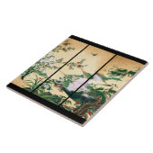 Asian Doves Wisteria Rozen Flowers Waterfall Tile Tegeltje (Zijkant)