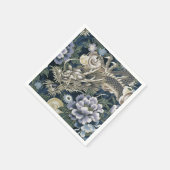 Asian Dragon Floral Pattern Napkins Servet (Hoek)