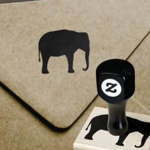 Asian Elephant Silhouette Wildlife Rubberstempel