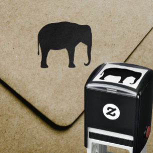 Asian Elephant Silhouette Wildlife Zelfinktende Stempel