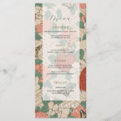 Asian Floral & Butterflies Beige Wedding Menu (Voorkant)