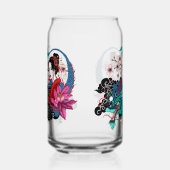 Asian Geisha Dragon Cherry Blossoms Blue (Gauche)