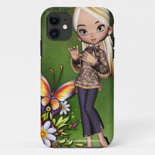 Asian Girl Beauful Flowers Design 6 iPhone 11 Hoesje