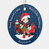 Asian Girl Elf Keramisch Ornament (Links)