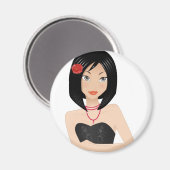 Asian Girl Magneet (Voorkant / Achterkant)