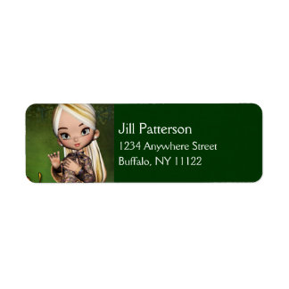 Asian Girl met Blonde Hair Return Address Labels