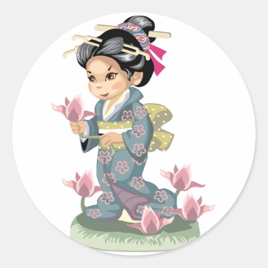 Asian Girl Sticker (Voorkant)