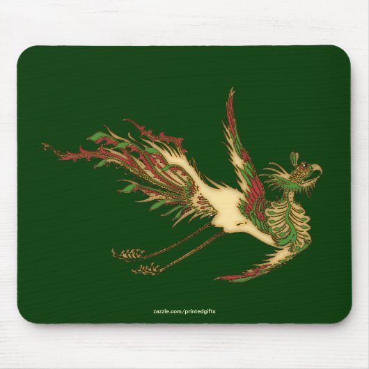 Asian Golden Lucky Dragon Mousepad Muismat (Voorkant)