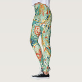 Asian Horse Lime Green en Blue Pattern Leggings (Links)