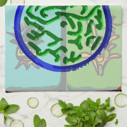 Asian Joker Mah Jongg Towel Theedoek (Gevouwen)