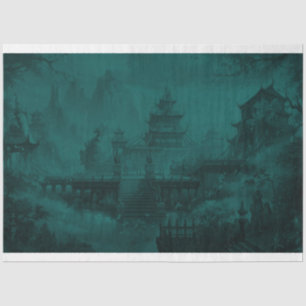 Asian MuralPaperBlue Tissuepapier