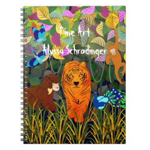 Asian Oerwoud Tiger Sun Beer Peacock Monkey Notitieboek
