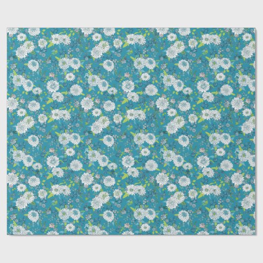 Asian Pattern Blue Green Cadeaupapier (Vlak)