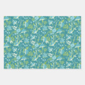 Asian Pattern Blue Green Inpakpapier Vel (Voorkant 2)