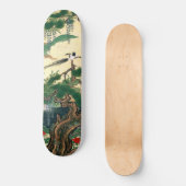 Asian Red Roses Wisteria Floral Bird Skateboard (Voorkant)