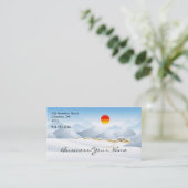 Asian Winter Sun Design 2 Visitekaartje (Staand voorkant)