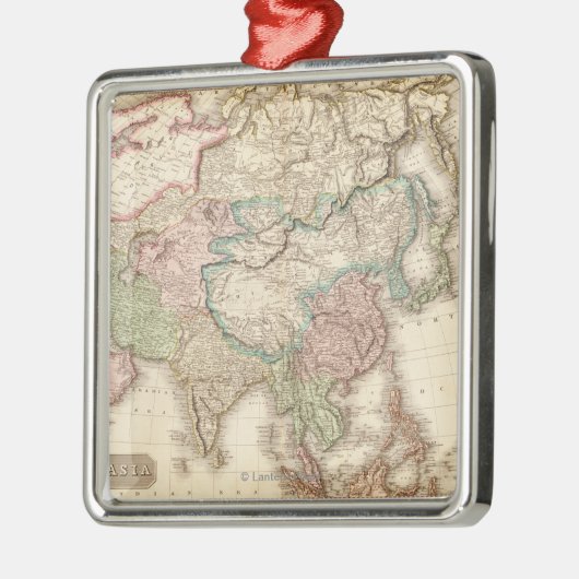 AsiaPanoramic MapAsia 12 Metalen Ornament (Links)