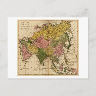 AsiaPanoramic MapAsia 3 Briefkaart