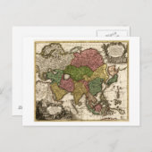 AsiaPanoramic MapAsia 5 Briefkaart (Voorkant / Achterkant)