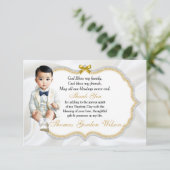 Asiatique Baby Boy Baptism Communion Merci (Debout devant)