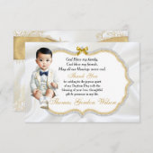 Asiatique Baby Boy Baptism Communion Merci (Devant / Derrière)