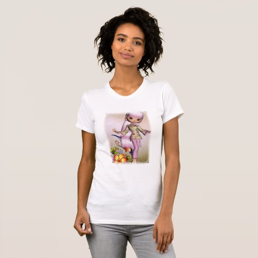Asiatique Fleurs magnifiques Design 4 T-shirt (Devant entier)