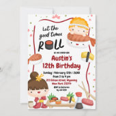 Asiatique Hibachi Sushi Invitation Anniversaire de (Devant)