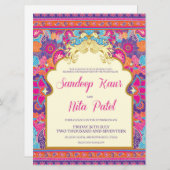 Asiatique - Mariage - Henna - Mehndi - Invitation (Devant / Derrière)