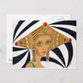 Asiatique original/art déco dessinant sur la carte (Devant / Derrière)