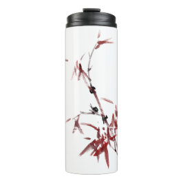 Asiatische Kunst mit Schnecke und Rotem Bambus Thermosbeker