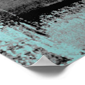 'Aside' Blue en Grey Abstract Art Poster Afdrukken (Hoek)