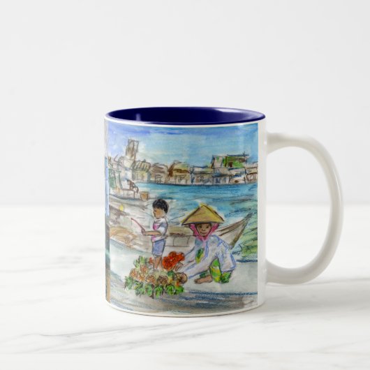 Asie Marché de l'eau Mug (Droit)