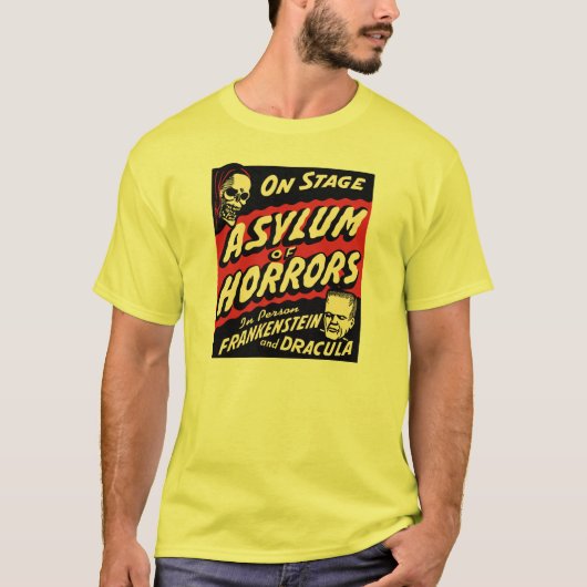 Asiel van de monsters van de Halloween Retro T-shirt (Voorkant)