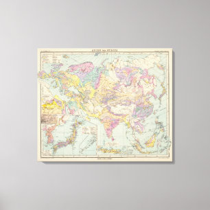 Asien u Europa - Atlas Map of Asia and Europe Canvas Afdruk