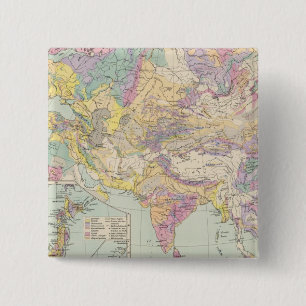 Asien u Europa - Atlas Map of Asia and Europe Vierkante Button 5,1 Cm