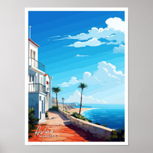 Asilah Marokko Art Travel illustratie Poster